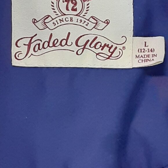Faded Glory Woman's Jacket Size LARGE, Zip Closure, Dark Blue, Dark Spot on back - Picture 3 of 9